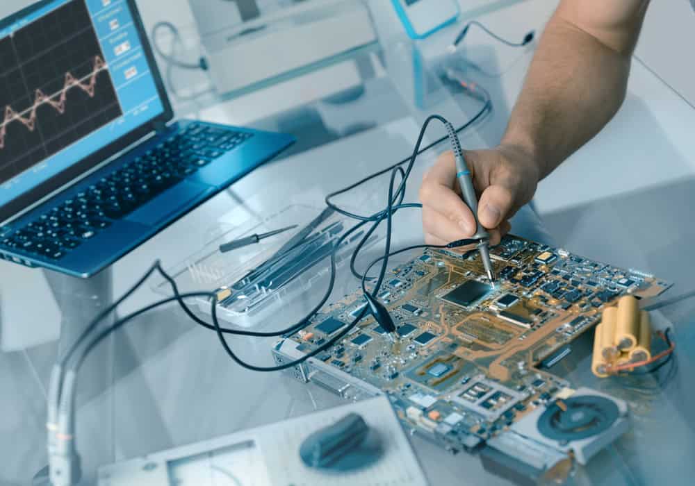 Using an oscilloscope can help detect faulty components.