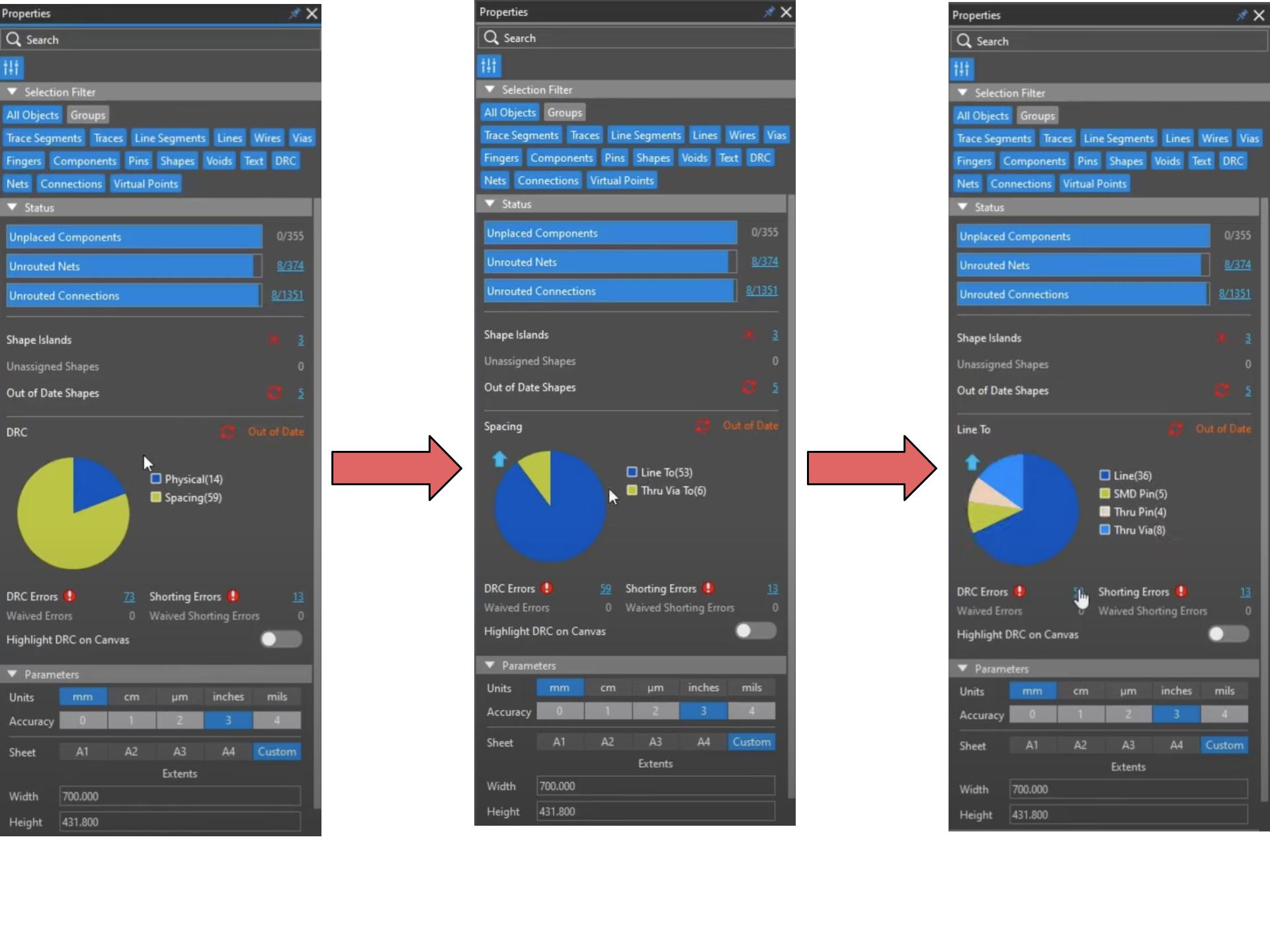 DRC filtering steps in OrCAD X