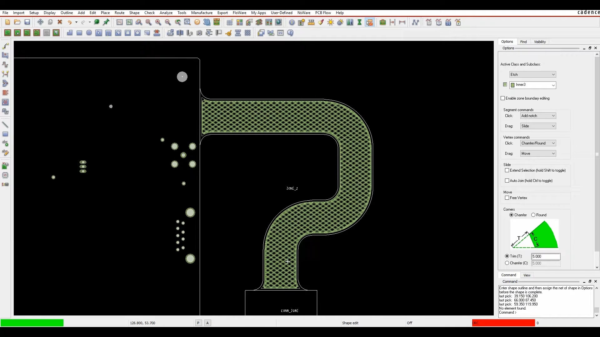 PCB cross-hatching connector