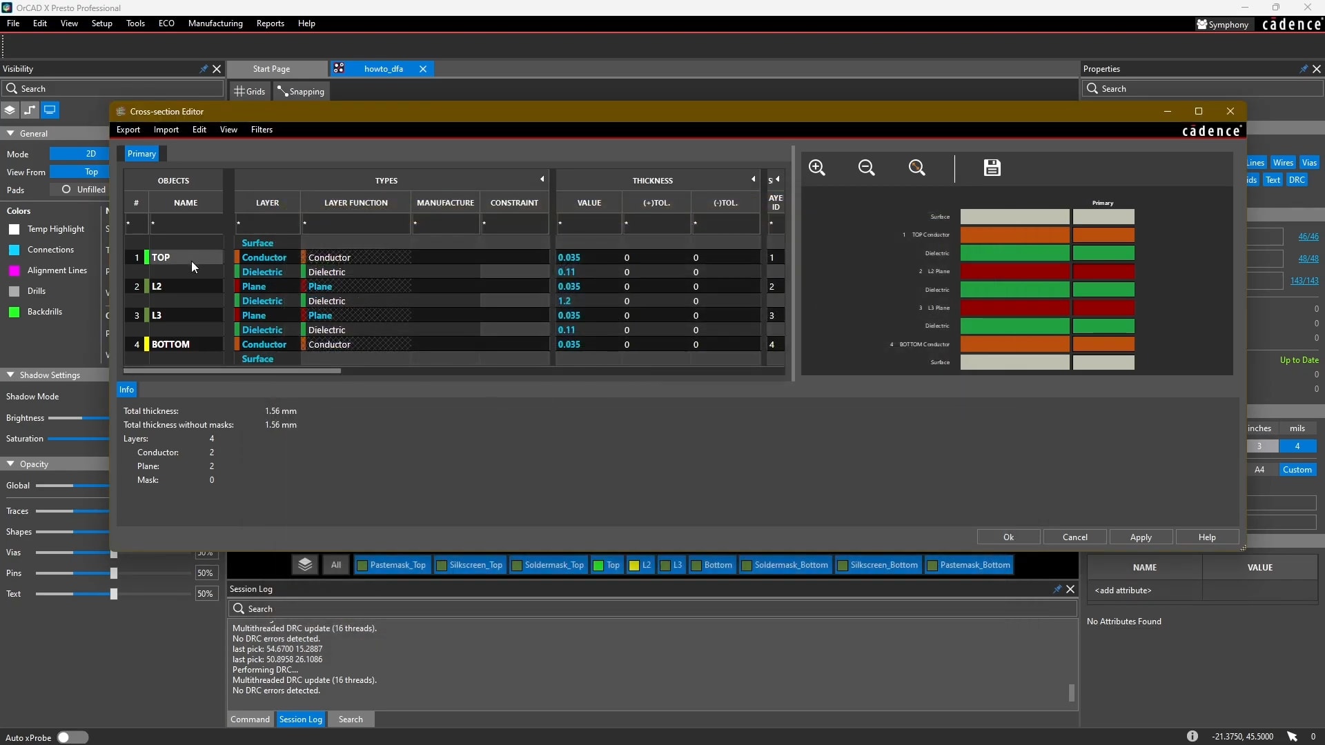 OrCAD X cross-section editor