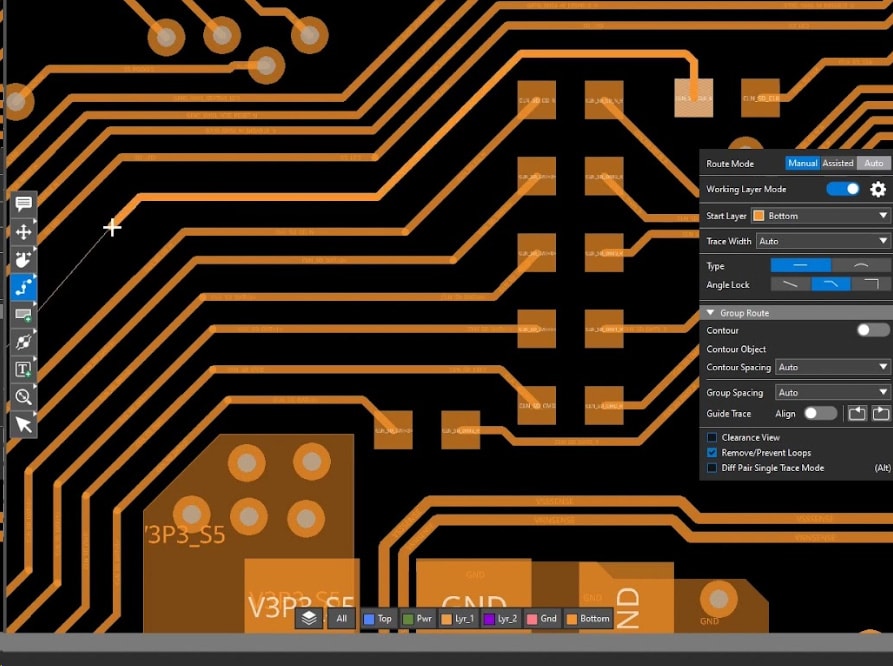 Visual graphics show the toolbar for easy place and route