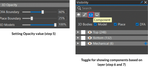 Setting opacity and showing components based on layer in OrCAD X