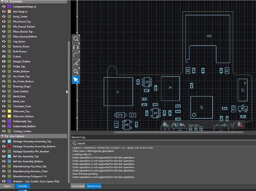 Different layers shown in the left panel that can be added to Live DOC
