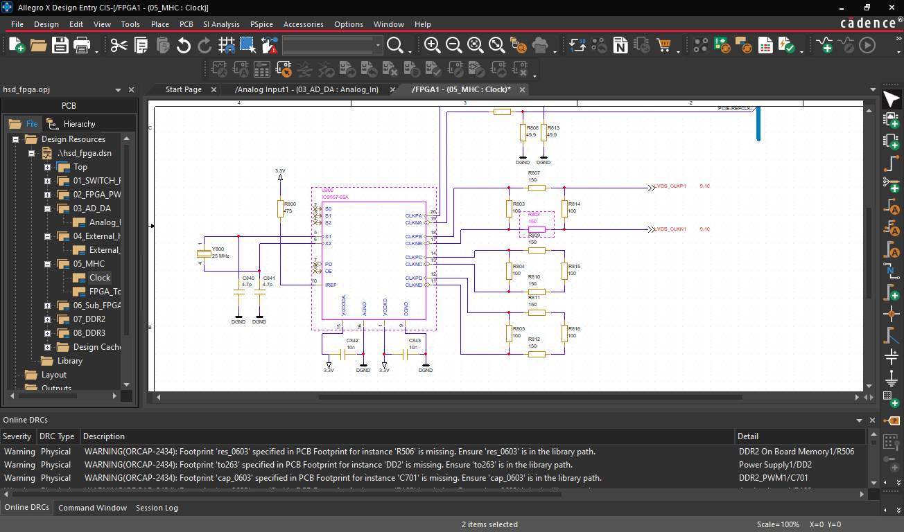 View of schematic showing highlighted components for Xnet application