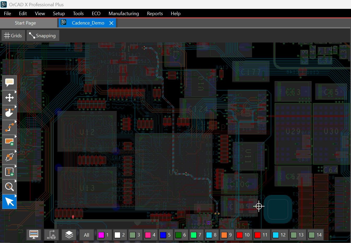 Layout view showing mid-shadows and custom colors off.