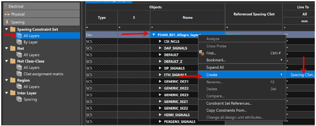 How to create a Spacing CSet in OrCAD X.