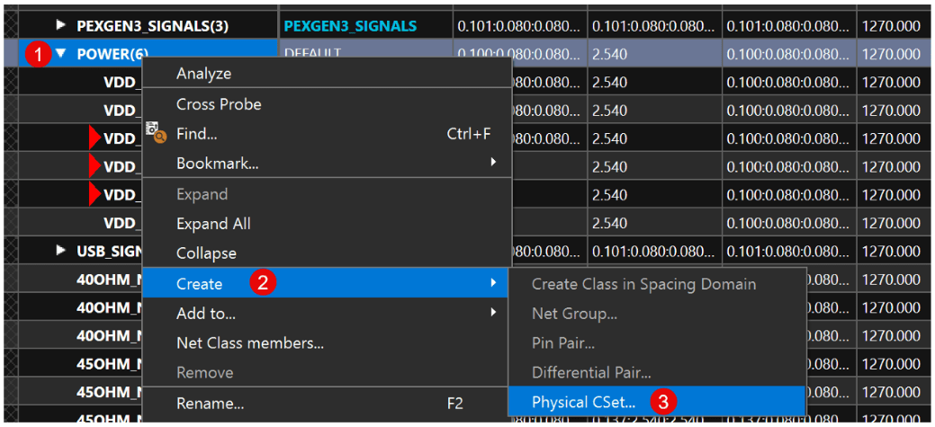 How to create a Physical CSet in OrCAD X.