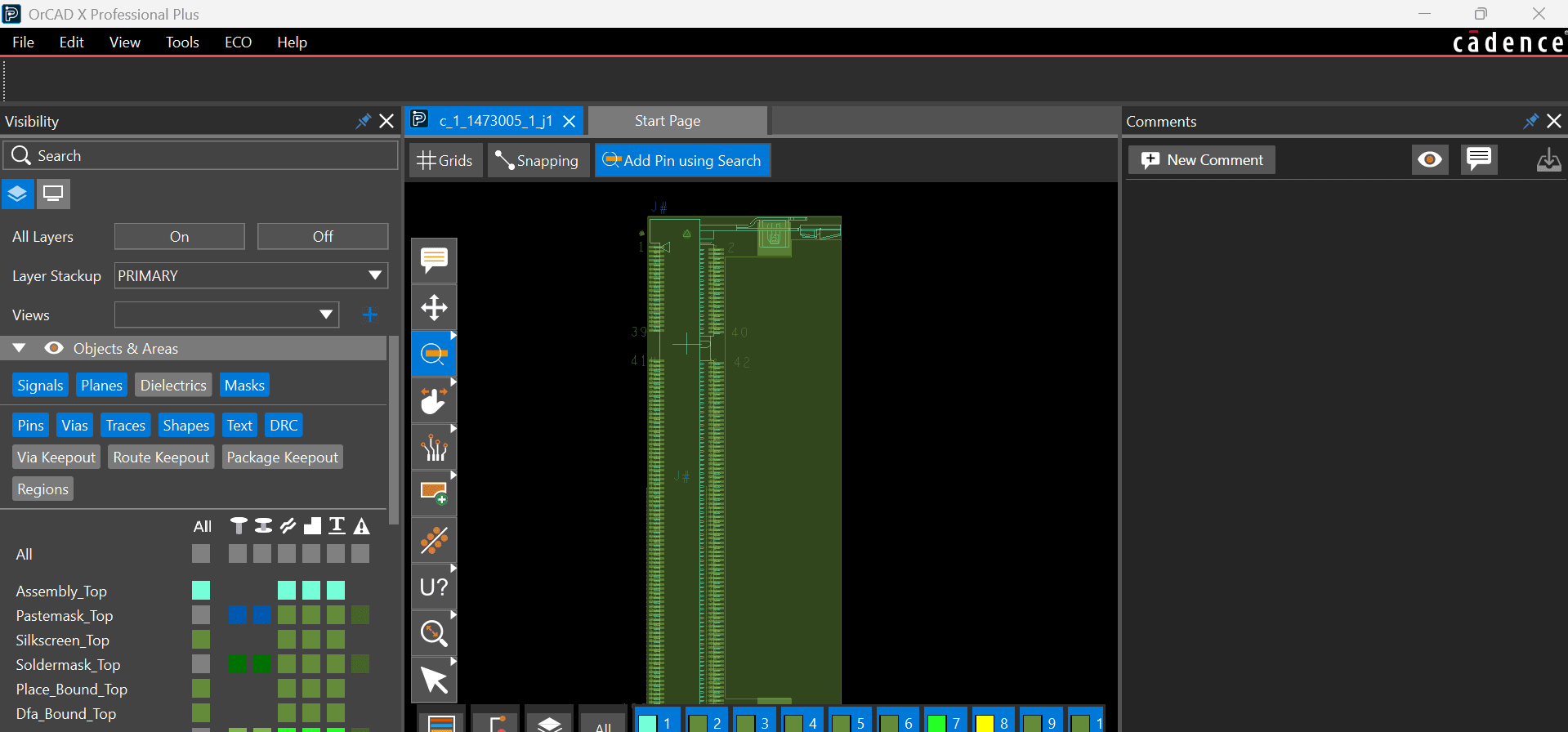 View of footprint drawing in OrCAD X Presto.