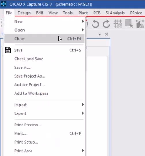 Close a file through: File > Close.