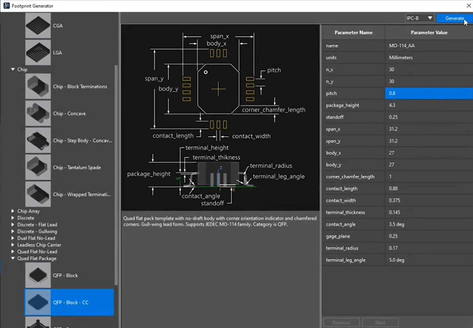 OrCAD X Footprint Generator
