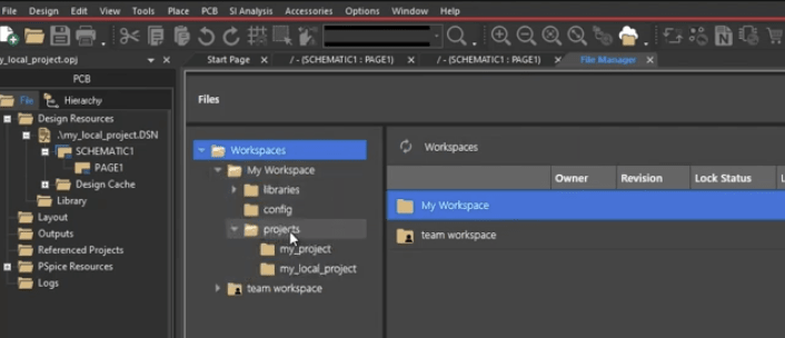 OrCAD X Capture window that shows how easy project collaboration is