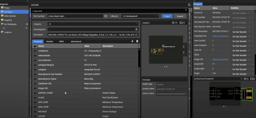 OrCAD X Component Explorer Window for integrating third-party parts