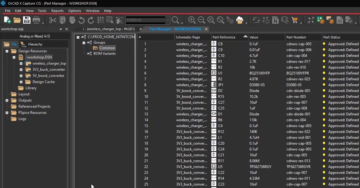 OrCAD X Part Manager GUI