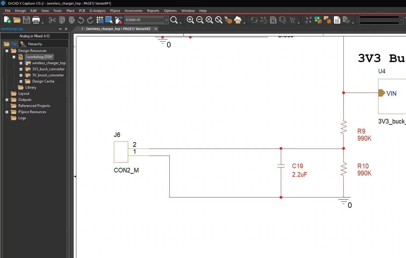 Design variant demarcation for components and wires shown in red.