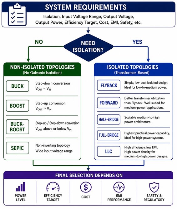 Power supply topology selection diagram