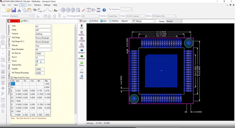 EDABuilder: Automated PCB Symbol, Footprint, and 3D Model Creation