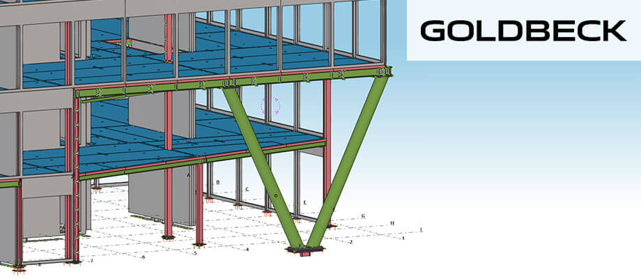 Stahlkonstruktion in der BIM-Software Tekla Structures