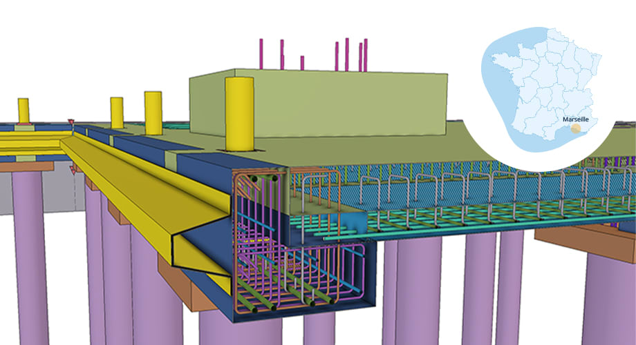 Tekla Structures 3D BIM model of Roucas Blanc Marina