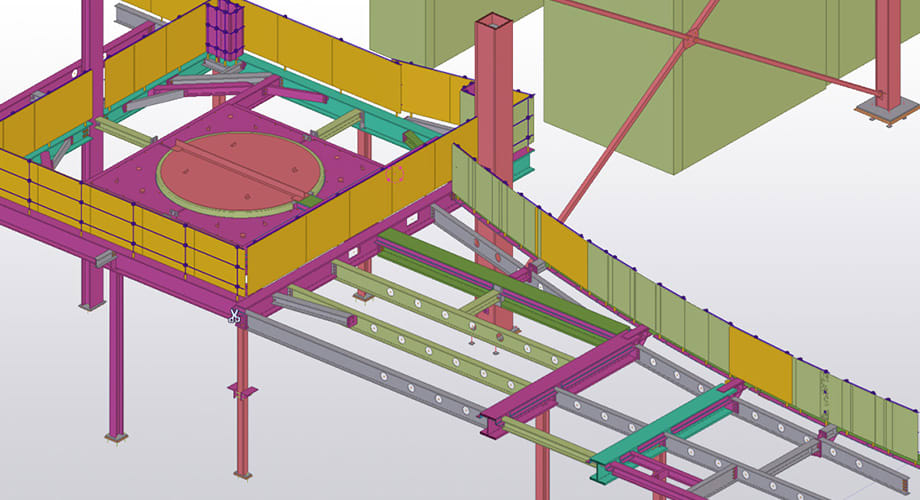 Screenshot of curved walkway created within Tekla Structures