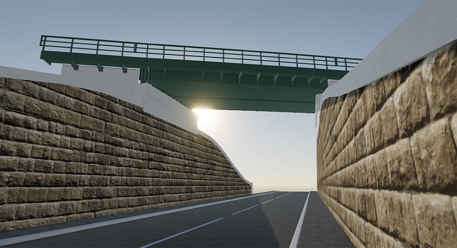 Barkston Ash rail bridge in Trimble Visualizer