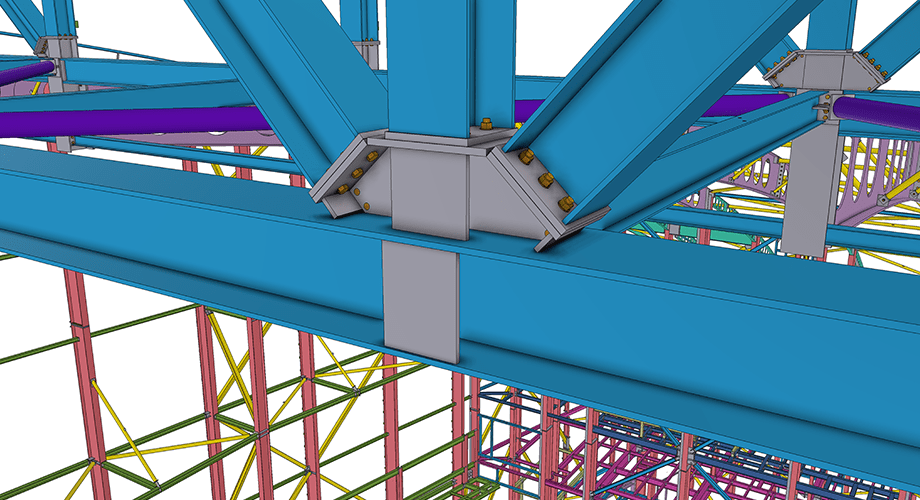 A part of the Skelton Grange model showing the 50-metre mega truss