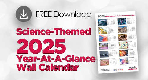 Science-Themed 2025 Year-At-A-Glance Wall Calendar - Free Download!