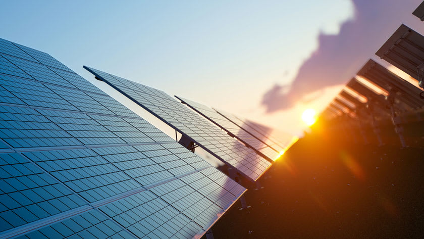 solar panels on field for the energy industry - case study
