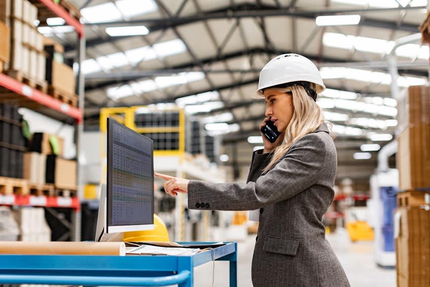 Manufacturing manager checking finance and accounting results