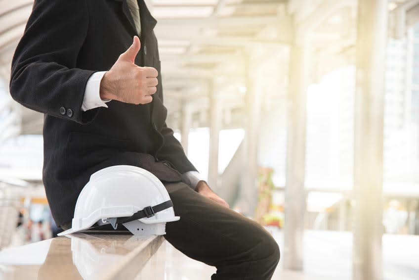 construction CEO waiting to meet with outsourced accounting company leaders to hear their proposal