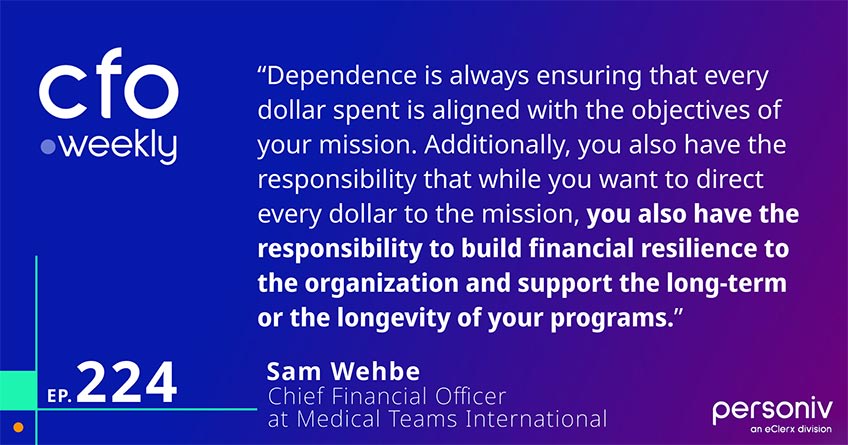 Sam Wehbe CFO at Medical Teams International Quote