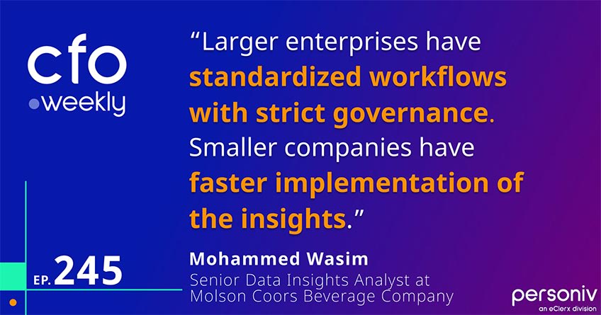 CFO using large vs small company data analytics Quote