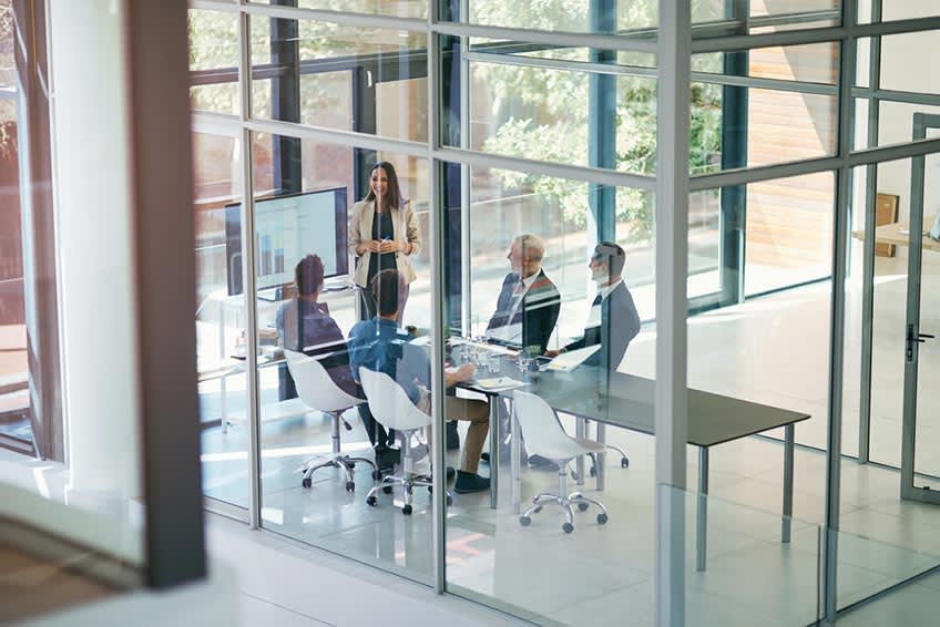 CFO meeting with outsourcing company on the best improvement strategies for their accounting process