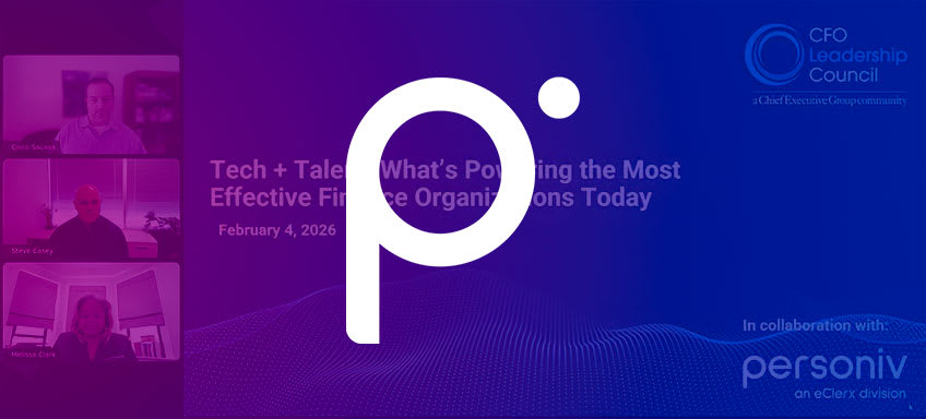 Tech + Talent  What’s Powering the Most Effective Finance Organizations Today webinar Personiv banner