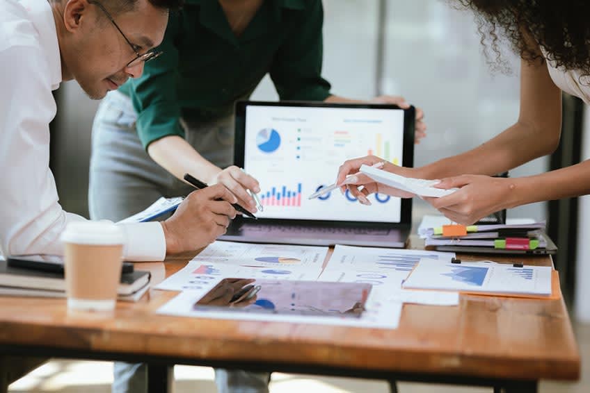 Accounting team checking tasks that will be outsourced to a finance BPO provider