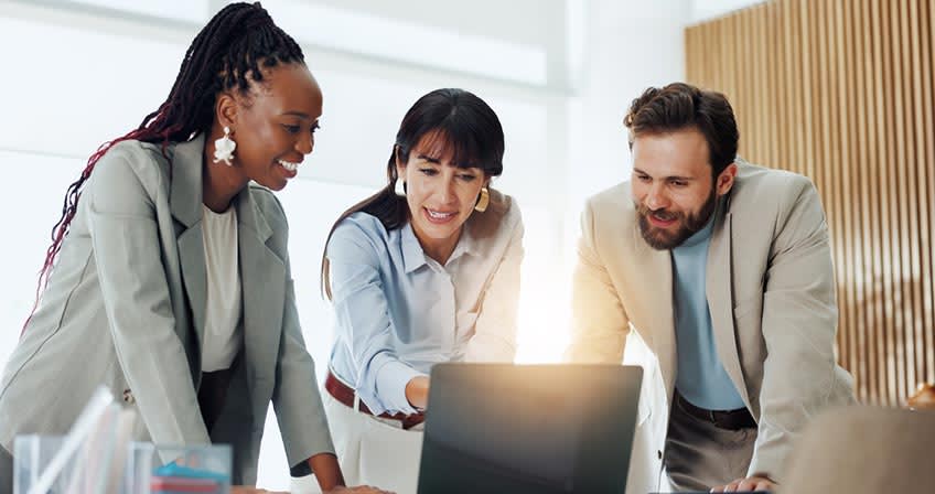Business partners browsing Personiv website