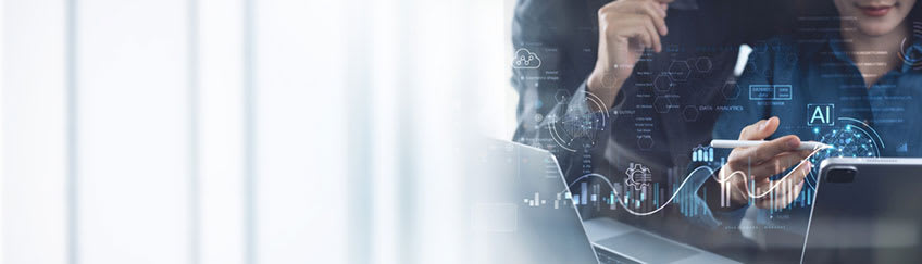 Modern illustration of AI in the accounting outsourcing industry