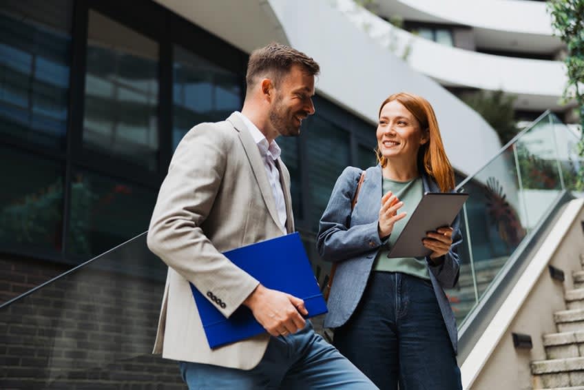 Outsourced back-office team outside office building