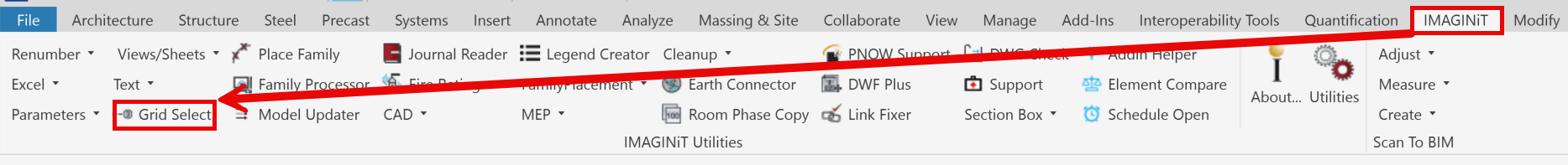 Grid Select Ribbon Location