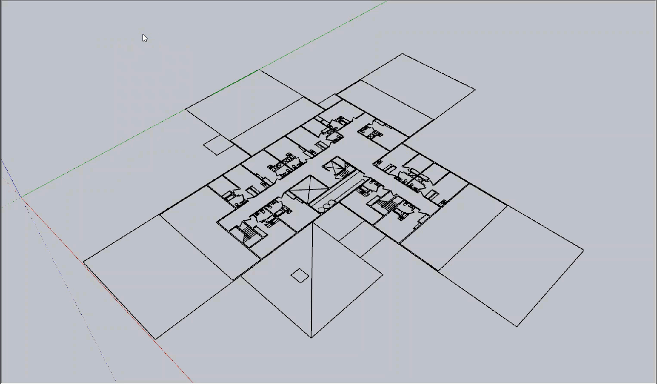 GIF da geração de faces a partir de linhas do CAD