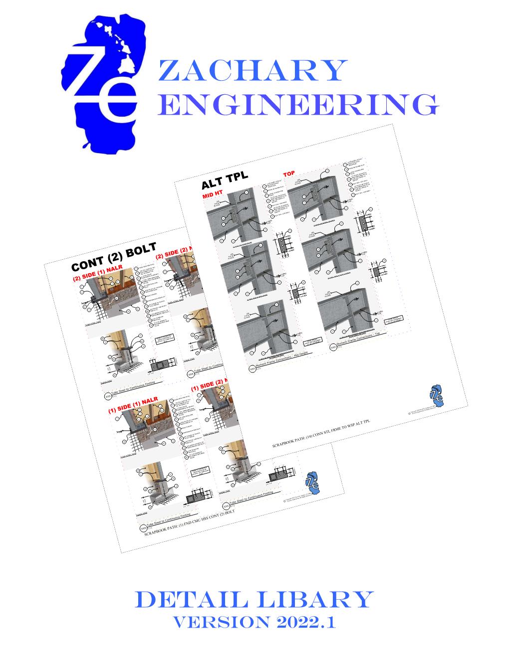 Image showing two sample pages of the Zacahry Engineering detail library