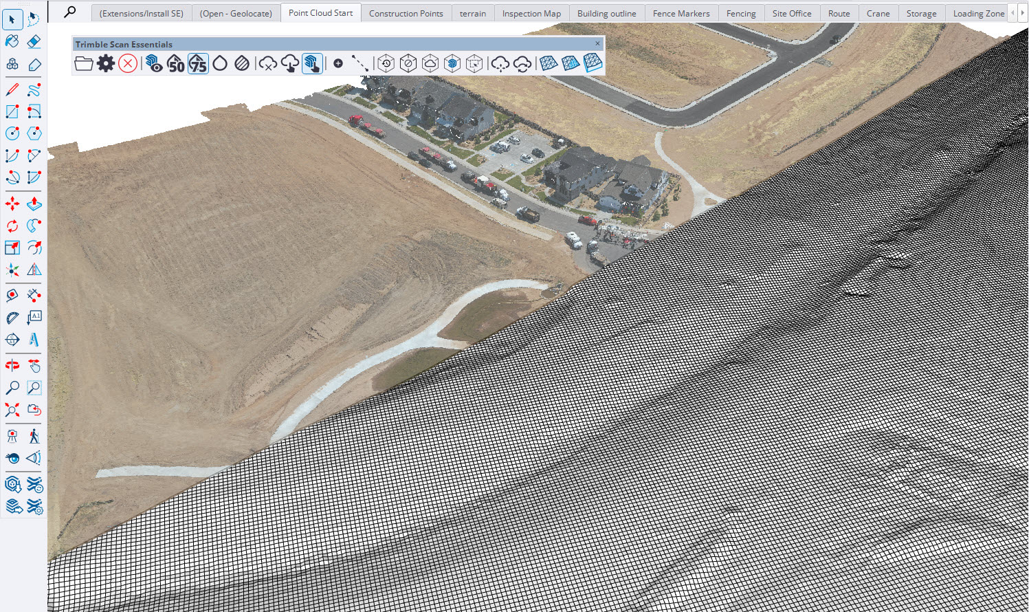 Image showing the ground mesh feature in SketchUp