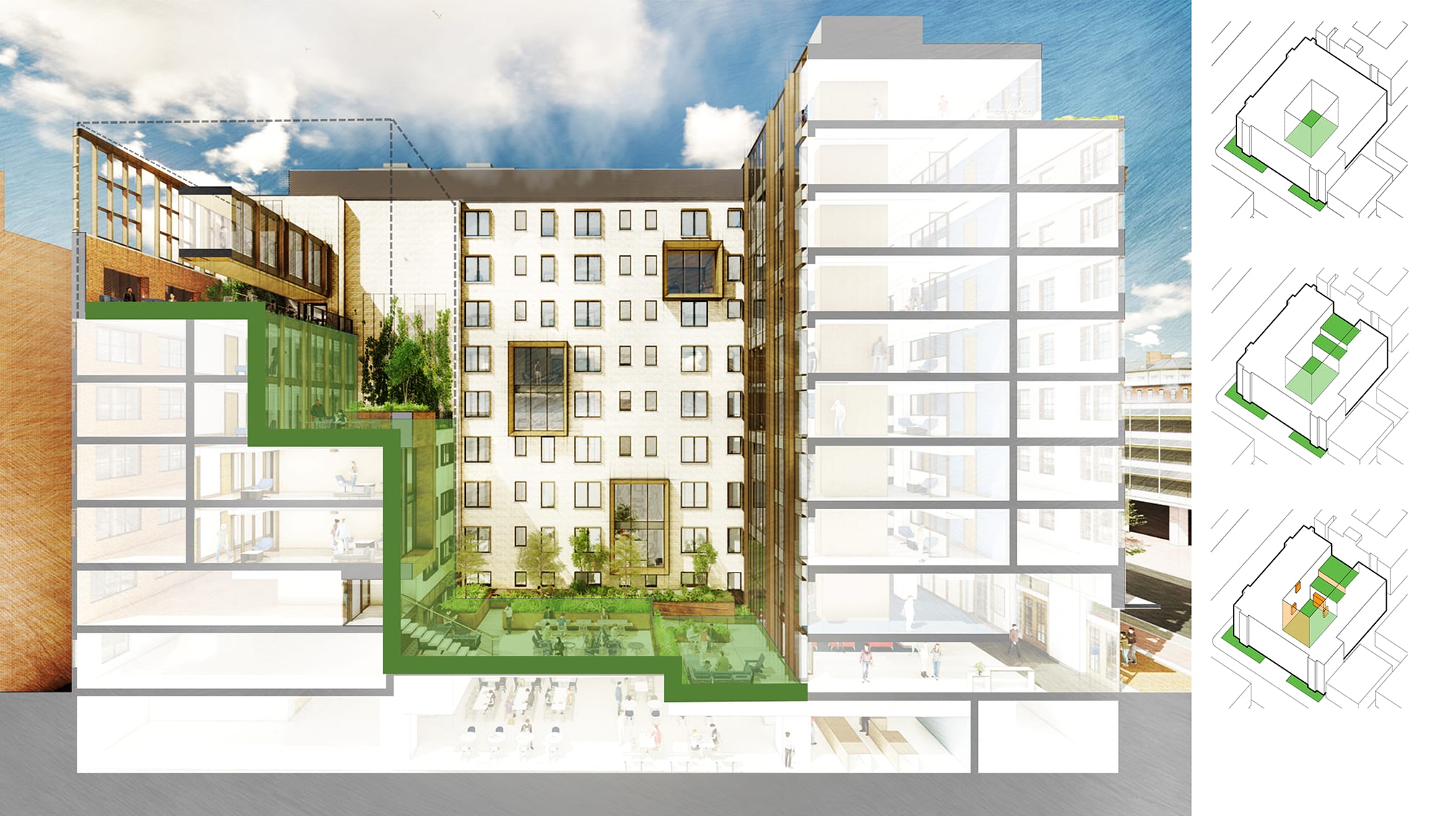 image of the Thurston Hall concept diagram in SketchUp