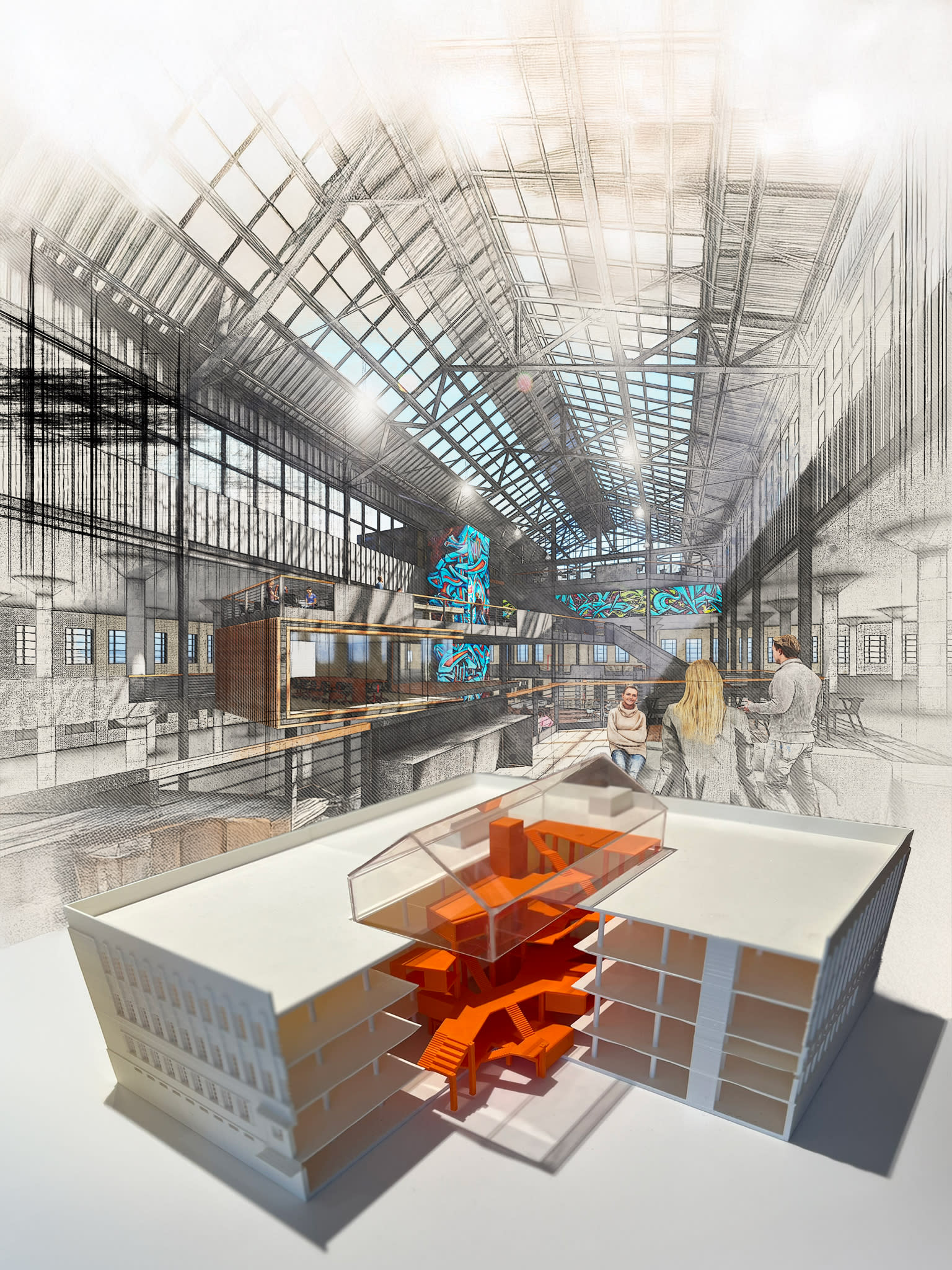 3D printed concept model for a warehouse