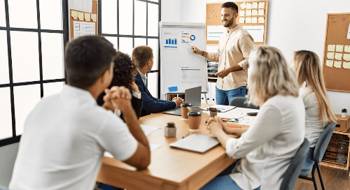California behavioral health EHR: entrepreneur presenting at a meeting