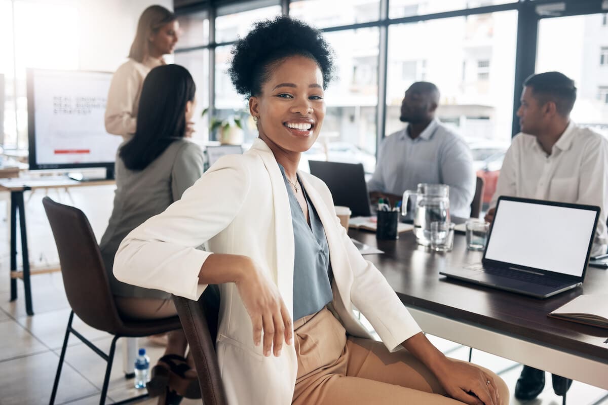 Entrepreneur smiling at the camera