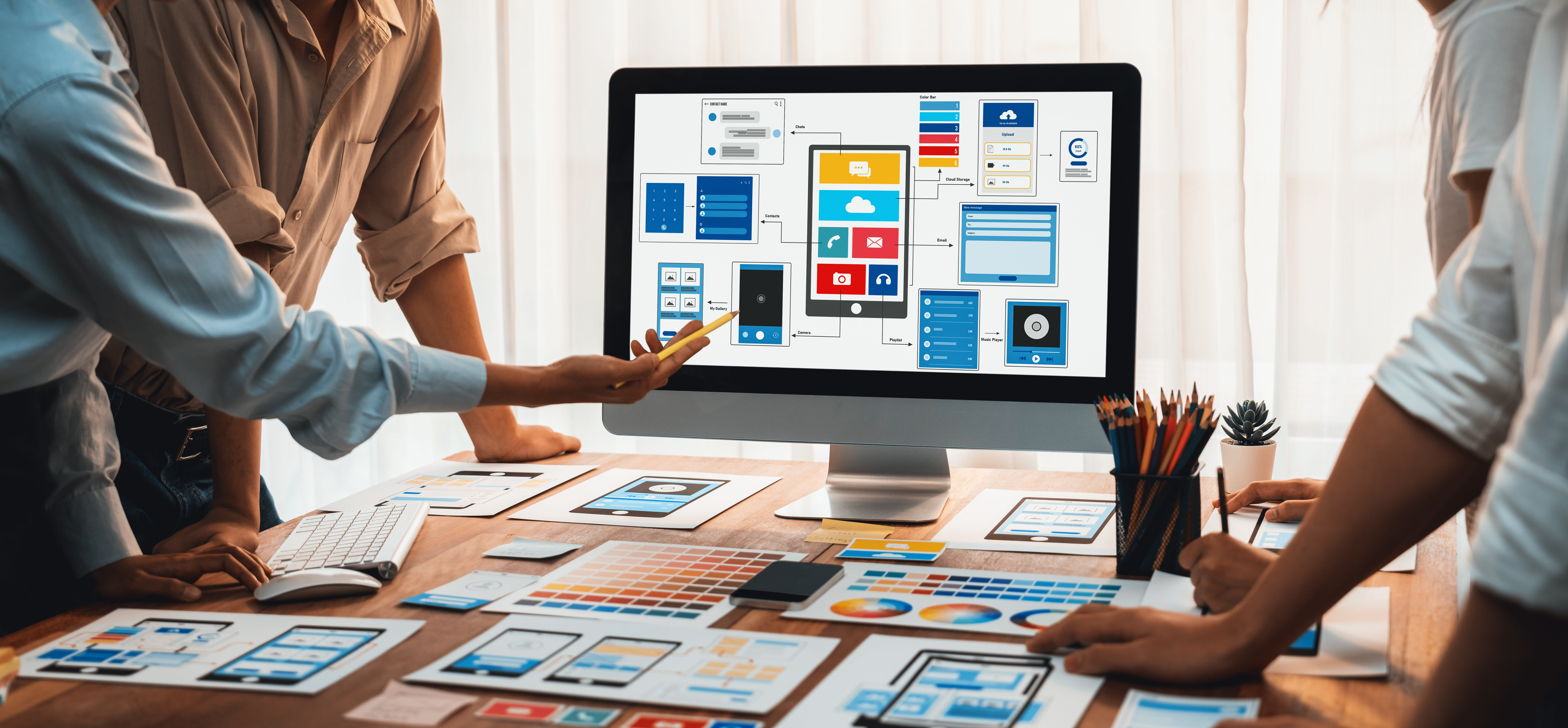 Team planning around computer UI friendly design