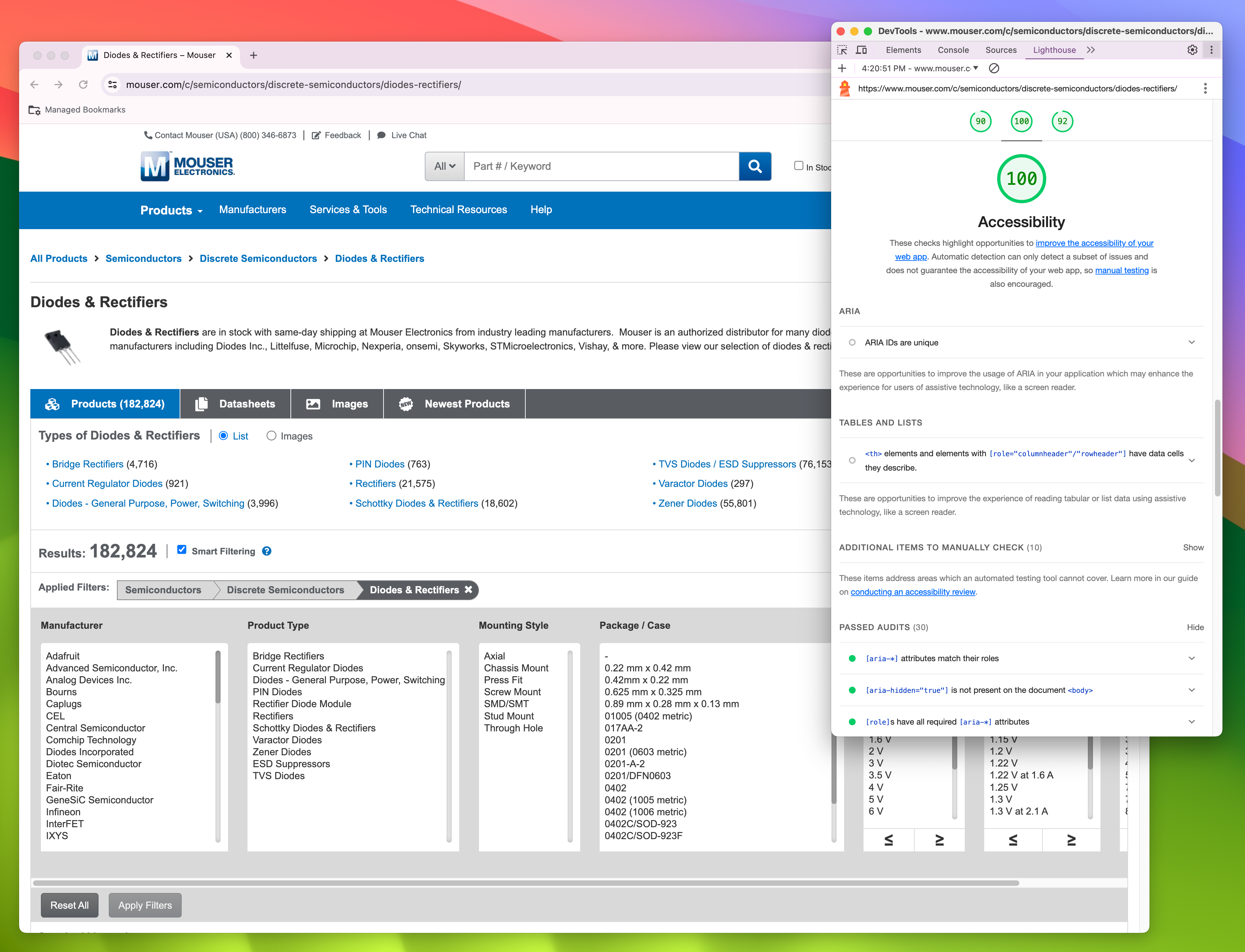 Screenshot showing accessibility checks