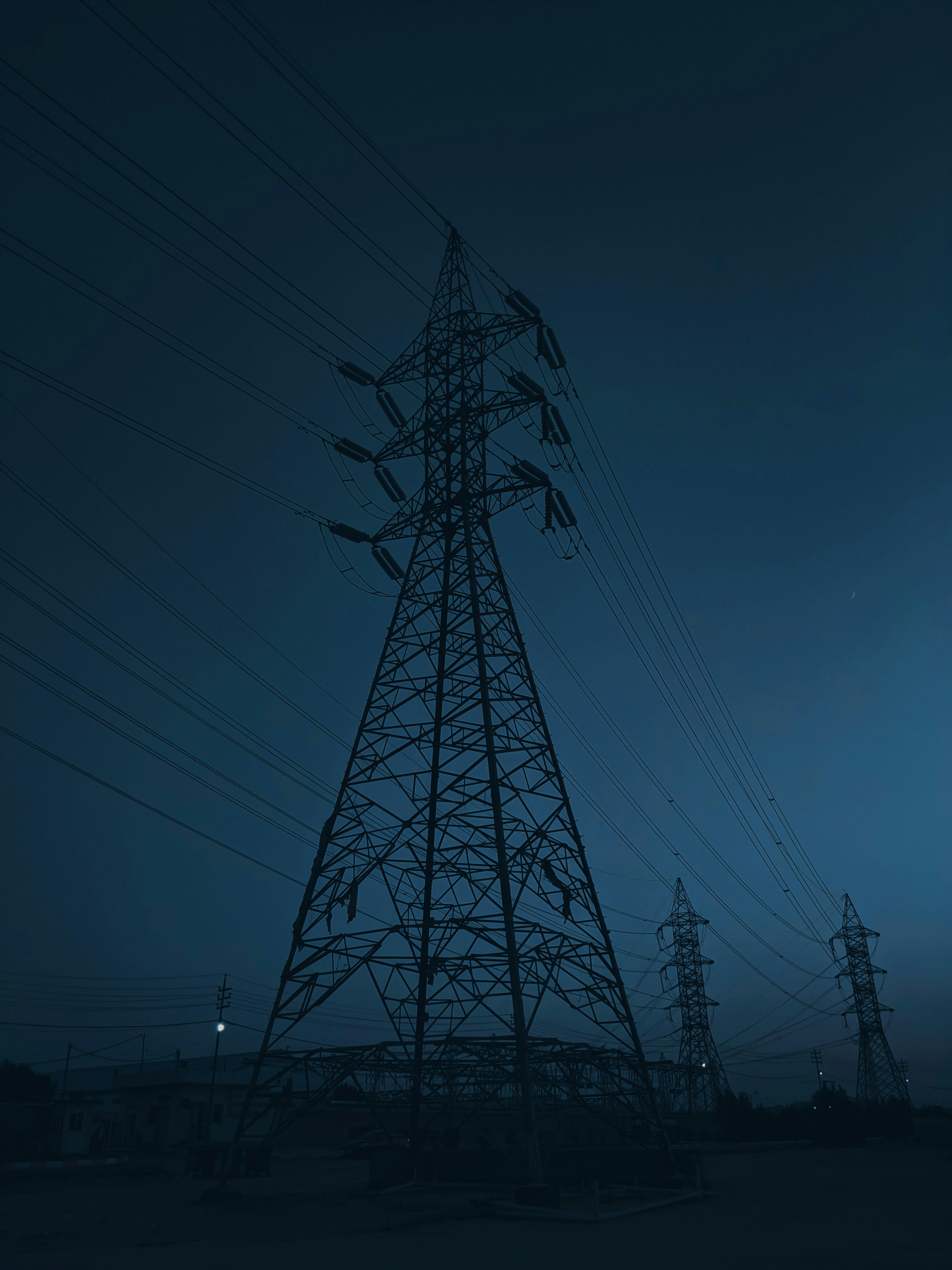 Electric grid lines during a blackout