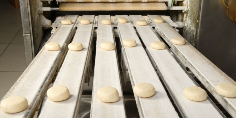 Production line of burger breads
