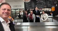 WSPS staff talking safety with small businesses in Grimsby.
